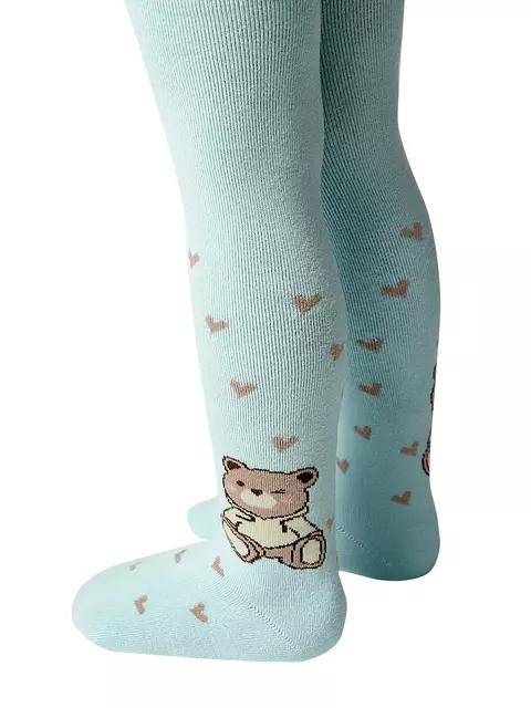 Теплые махровые детские колготки sof-tiki (махровые внутри) 641 бледно-бирюзовый, 7С-38СП, 80-86 (14), CONTE-KIDS,  - 4