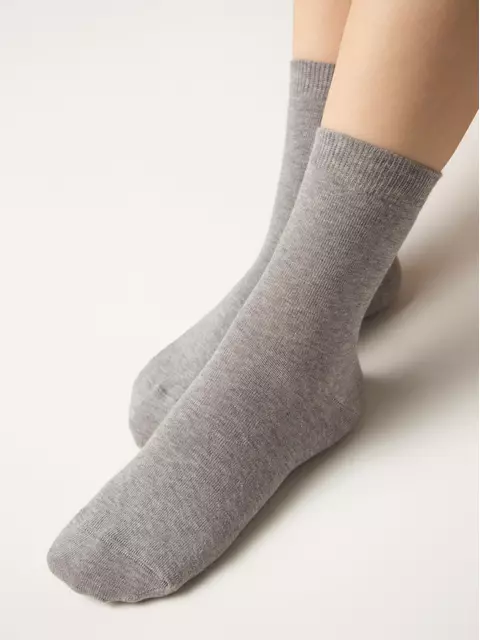 Женские носки из хлопка 3dsocks 000 серый меланж, 24С-2СП, 36-38 (23-25), CONTE ELEGANT,  - 4