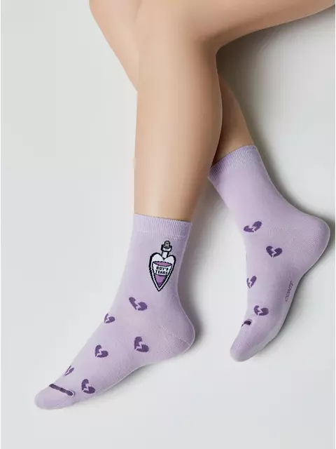 Носки женские happy 606 сиреневый, 17С-21СП, 36-39 (23-25), CONTE ELEGANT,  - 2