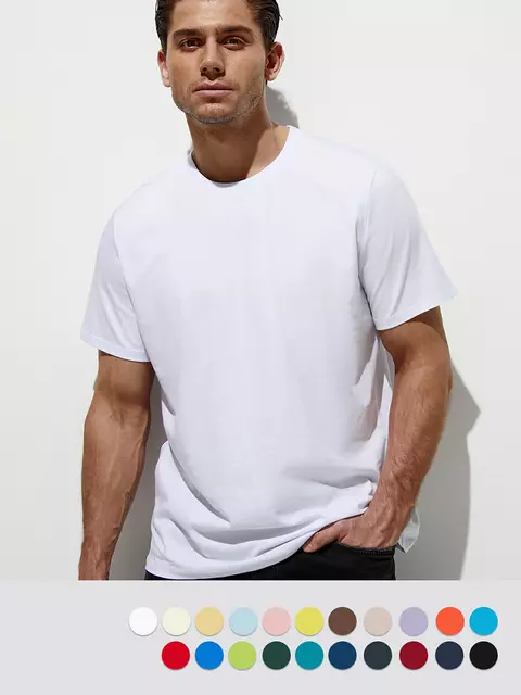 Футболка мужская omsa cotton omt_u 1201 bianco, , 48 (L), OMSA, - 1