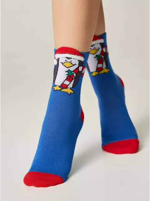 Женские новогодние носки conte new year 631 синий, 19С-86СП, 36-39 (23-25), CONTE ELEGANT,  - 3