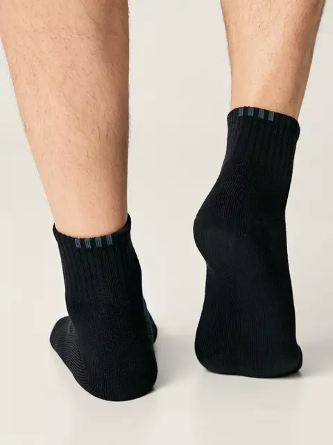 Мужские короткие носки с махровой стопой comfort 212 черный, 24С-102СП, 44-45 (29), DIWARI,  - 2
