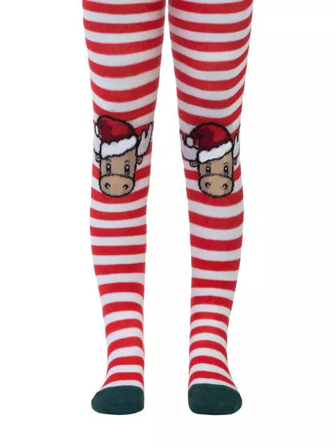 Новогодние колготки new year "рудольф" с пушистой нитью 541 красный, 19С-95/1СП, 62-74 (12), CONTE-KIDS,  - 2