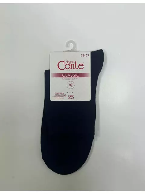 Хлопковые женские носки conte classic 000 темно-синий, 7С-22СП, 38-39 (25), CONTE ELEGANT,  - 3