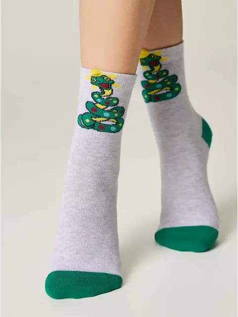 Носки женские new year 630 светло-серый, 19С-86СП, 36-39 (23-25), CONTE ELEGANT,  - 2