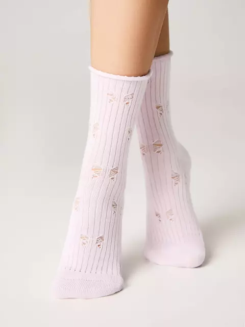 Ажурные носки без резинки classic 628 светло-розовый, 24С-99СП, 36-38 (23-25), CONTE ELEGANT,  - 2