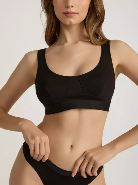 Бюстье женское из бамбука с хлопком comfy line lbe 2990 black-black, 24С-3035ТСП, 170-84/XS, CONTE ELEGANT,  - 4