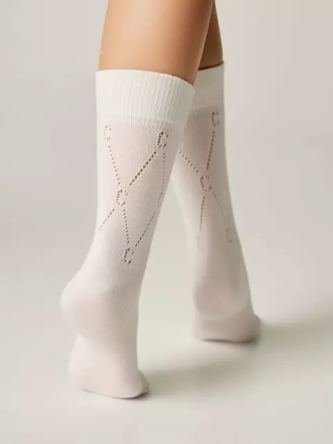 Хлопковые удлиненные носки conte active 623 молочный, 22С-27СП, 36-38 (23-25), CONTE ELEGANT,  - 3