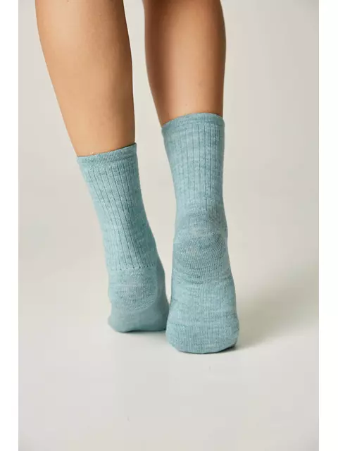 Теплые удлиненные носки esli 625 серо-бирюзовый, 24С-96СПЕ, 36-39 (23-25), ESLI,  - 2