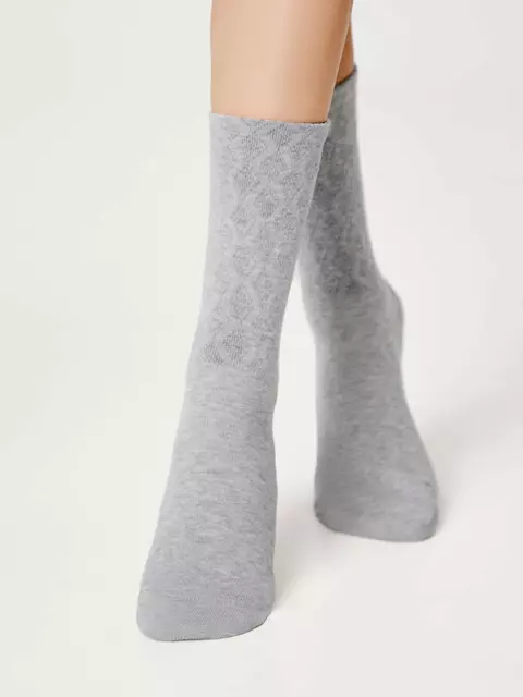 Хлопковые удлиненные носки active 620 серый, 24С-73СП, 36-38 (23-25), CONTE ELEGANT,  - 3