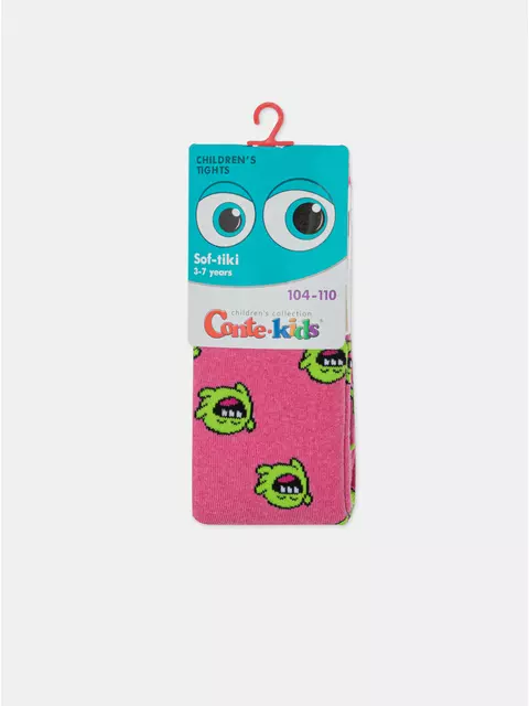 Теплые колготки sof-tiki (махровые внутри) с рисунками 644 розовый, 7С-38СП, 92-98 (14), CONTE-KIDS,  - 6
