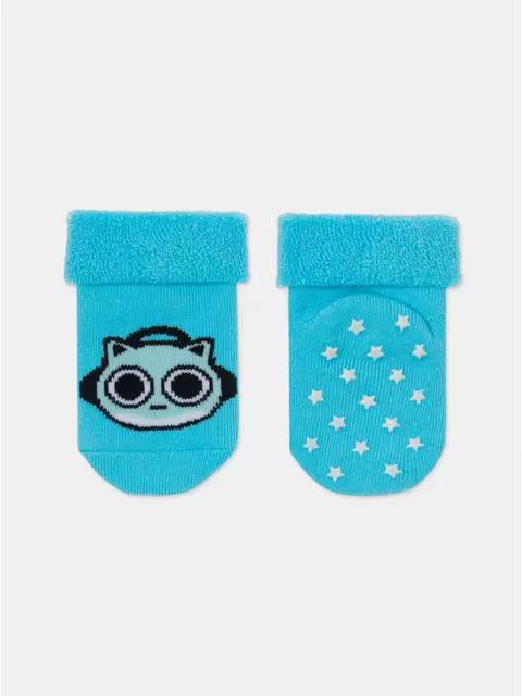 Детские махровые носки (антискользящие) софтики 764 бирюза, 7С-62СП, 10, CONTE-KIDS,  - 2