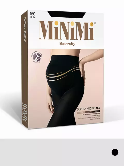 Плотные колготки (для беременных) из микрофибры minimi donna micro 160 nero, , 3, MINIMI, - 1