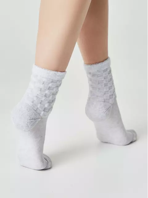 Женские махровые носки conte comfort с объемными рисунками 550 светло-серый, 23С-17СП, 36-37 (23), CONTE ELEGANT,  - 3