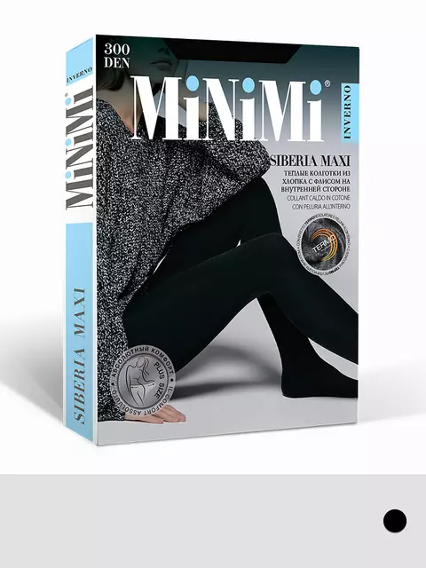 Теплые колготки minimi siberia 300 den (хлопок с флисом) nero, SIBERIA 300 (хлопок с флисом), 4, MINIMI,  - 9