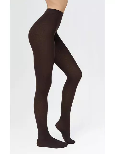 Теплые колготки из хлопка minimi cotone 70 moka, , 5, MINIMI, - 1