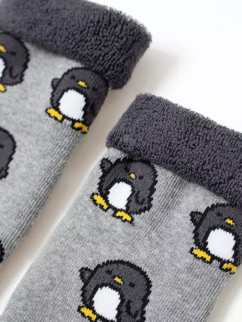 Махровые носки с отворотом (антискользящие) sof-tiki 537 серый, 7С-62СП, 12, CONTE-KIDS,  - 5