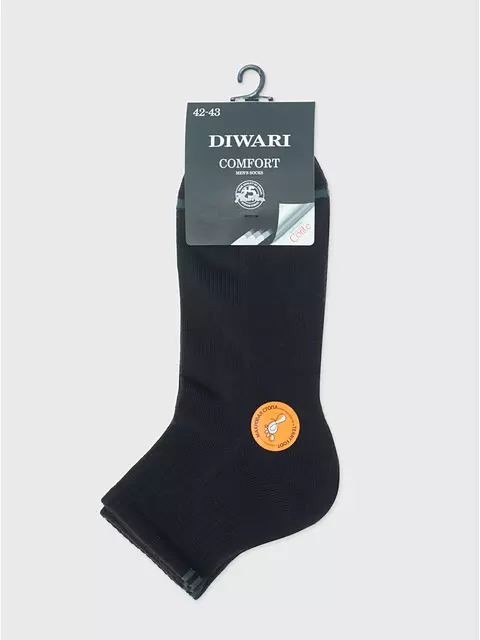 Мужские короткие носки с махровой стопой comfort 212 черный, 24С-102СП, 44-45 (29), DIWARI,  - 4