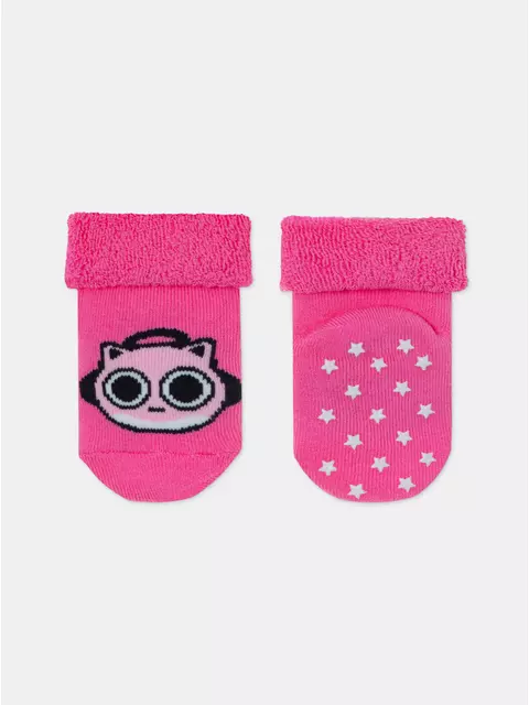 Махровые детские носки с отворотом (антискользящие) sof-tiki 764 розовый, 7С-62СП, 10, CONTE-KIDS,  - 2