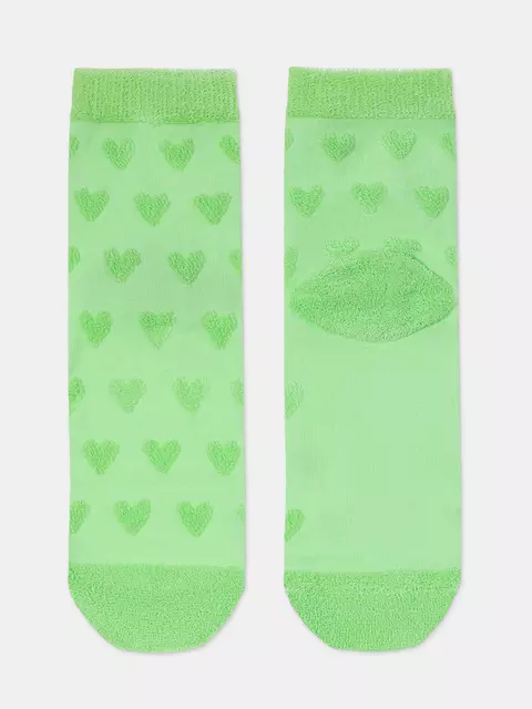 Махровые женские носки из хлопка с объемными рисунками conte comfort 549 салатовый, 23С-17СП, 36-38 (23-25), CONTE ELEGANT,  - 4