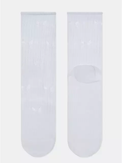 Носки женские (ажурные, без резинки) classic 628 белый, 24С-99СП, 39-41 (25-27), CONTE ELEGANT,  - 4