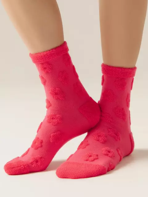 Теплые женские махровые носки из хлопка конте comfort 548 малиновый, 23С-17СП, 39-41 (25-27), CONTE ELEGANT,  - 3