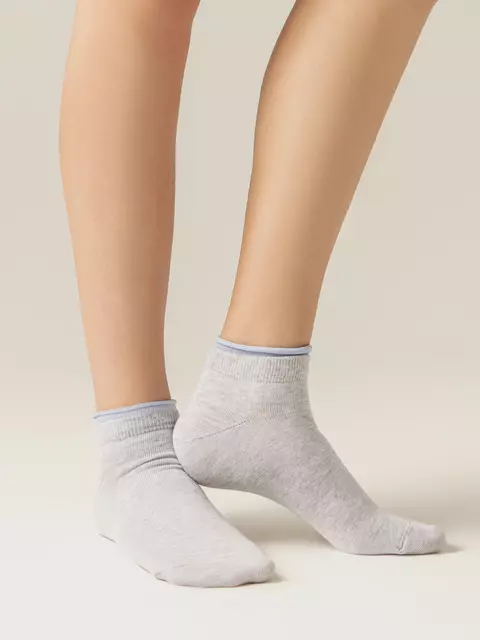Укороченные женские носки conte active 035 светло-серый-голубой, 12С-32СП, 36-38 (23-25), CONTE ELEGANT,  - 2