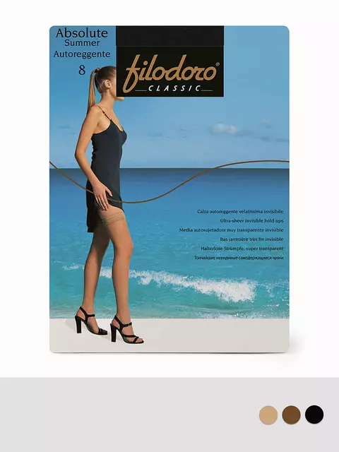 Чулки женские filodoro absolute summer 8 nero, , 2, FILODORO, - 1