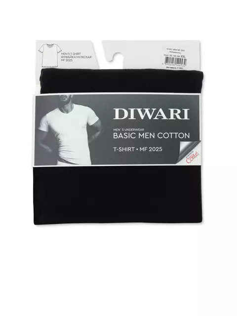 Хлопковая мужская футболка diwari basic men mf 2025 black, 20С-1096ТСП, 182,188-104/XL, DIWARI,  - 5