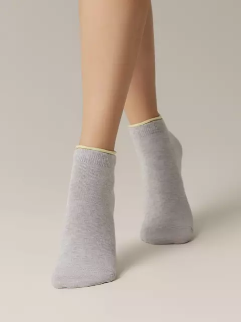 Короткие женские носки conte active 035 светло-серый-желтый, 12С-32СП, 39-41 (25-27), CONTE ELEGANT,  - 2