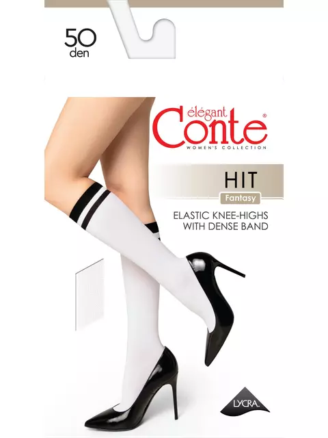 Женские гольфы из микрофибры fantasy hit bianco, 24С-90СП, 36-39 (23-25), CONTE ELEGANT,  - 4