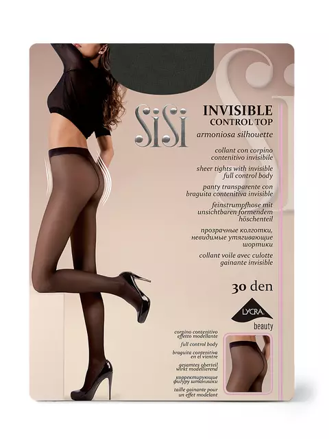 Женские колготки сисиi invisible control top 30 moka, INVISIBLE CONTROL TOP 30, 3, SISI,  - 2