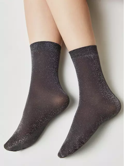 Носки женские сияющие с люрексом conte 21с-150сп grafit, 21С-150СП, 36-39 (23-25), CONTE ELEGANT,  - 2