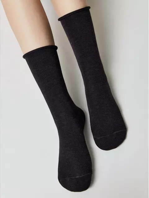 Меланжевые женские носки conte comfort 000 (без резинки) черный, 19С-101СП, 36-38 (23-25), CONTE ELEGANT,  - 2