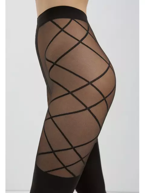 Колготки женские с имитацией гольфинов и рисунком «ромбы» concept grafit, 21С-3СП, 2, CONTE ELEGANT,  - 3