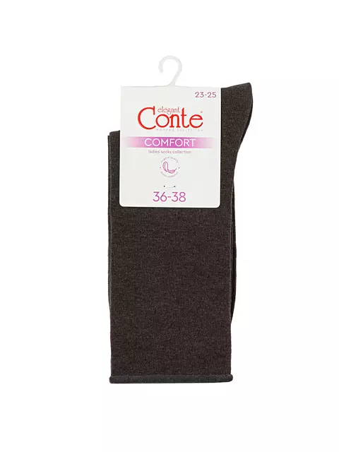 Носки женские (без резинки) comfort 000 темно-коричневый, 19С-101СП, 39-41 (25-27), CONTE ELEGANT,  - 3