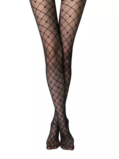 Колготки с рисунком в сердечки bella nero, 24С-81СП, 3, CONTE ELEGANT,  - 2