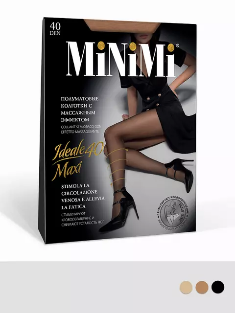 Колготки утягивающие по ноге ideale 40 bianco, IDEALE 40 (утяжка по ноге), 2, MINIMI,  - 7