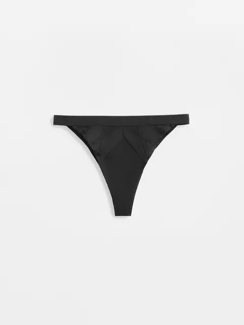 Трусы «танга» из бамбука с хлопком criss cross lta 2998 black, 24С-3043ТСП, 90/XS, CONTE ELEGANT,  - 3