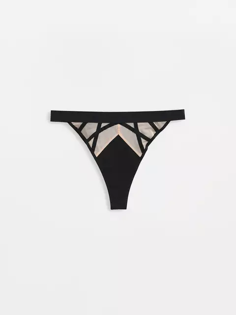 Трусы «танга» женские criss cross lta 2998 black-natural, 24С-3043ТСП, 90/XS, CONTE ELEGANT,  - 4