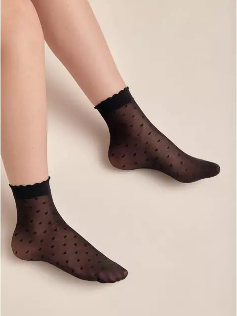 Носки для девочек с рисунком «сердечки» lola nero, 20С-119СП, 18-20, CONTE ELEGANT,  - 2