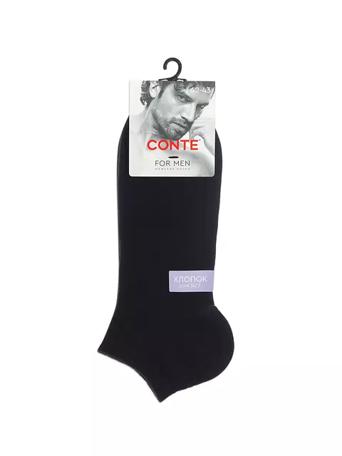 Короткие мужские носки cool 24/7 000 черный, , 40-41 (25), CONTE ELEGANT, - 1