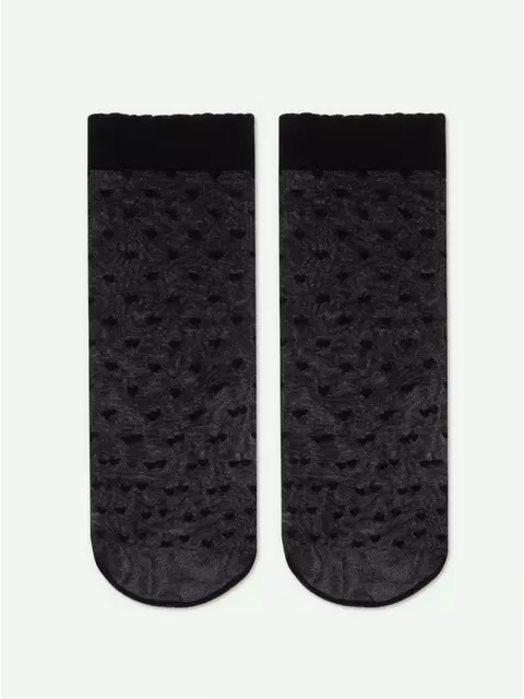 Носки для девочек с рисунком «сердечки» lola nero, 20С-119СП, 18-20, CONTE ELEGANT,  - 4