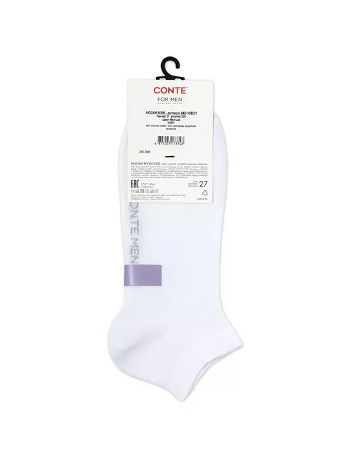 Мужские носки (короткие) conte cool 24/7 000 белый, 24С-158СП, 42-43 (27), CONTE ELEGANT,  - 3
