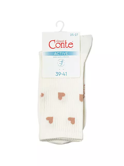 Хлопковые удлиненные носки conte active 708 молочный, 20С-20СП, 36-38 (23-25), CONTE ELEGANT,  - 3