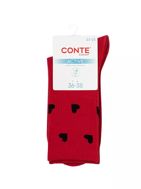 Носки женские (удлинённые) conte active 708 красный, 20С-20СП, 36-38 (23-25), CONTE ELEGANT,  - 3