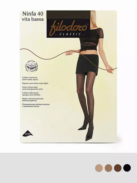 Женские колготки с заниженной талией ninfa 40 vita bassa nero, , 2, FILODORO, - 1