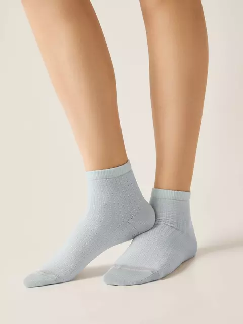 Женские короткие носки conte active 704 голубой, , 39-41 (25-27), CONTE ELEGANT, - 1