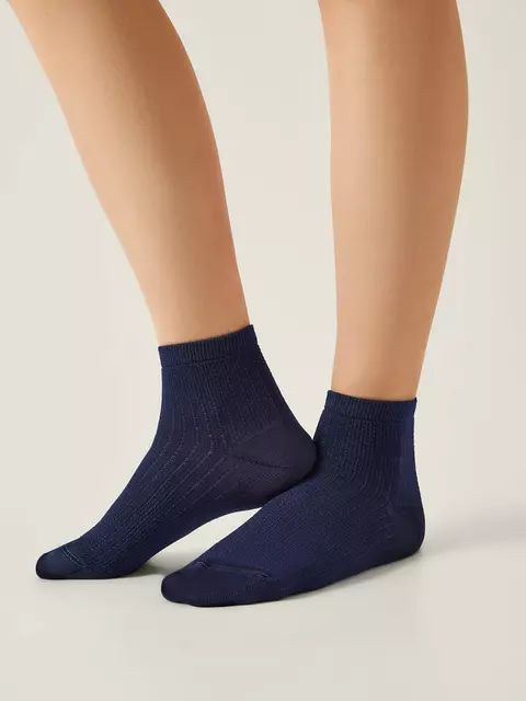 Короткие вискозные носки conte active 704 темно-синий, , 36-38 (23-25), CONTE ELEGANT, - 1
