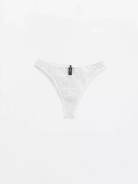 Трусы бразилиана с фигурным вырезом conte mystery garden lbr 3116 off white, , 94/S, CONTE ELEGANT, - 1